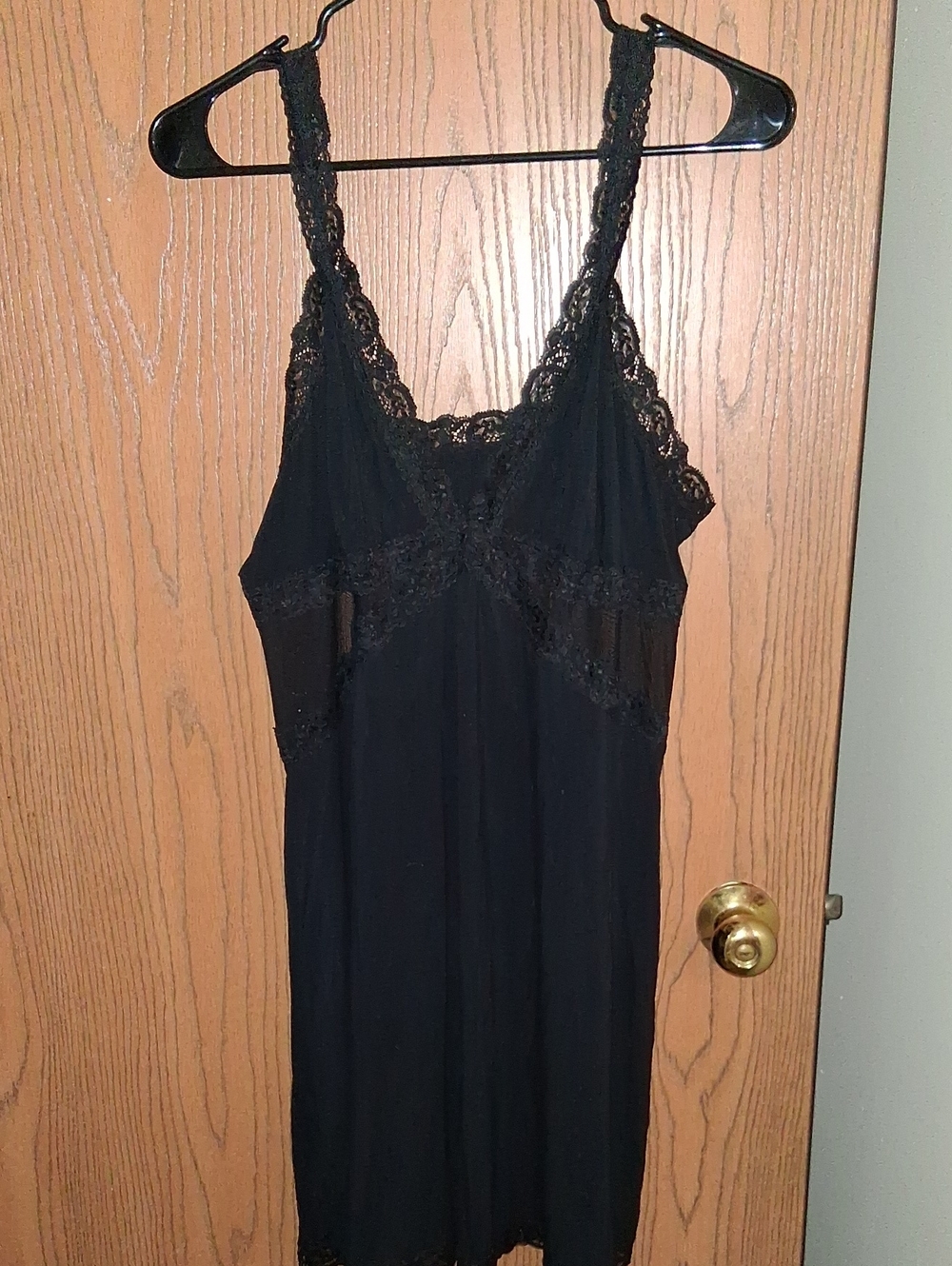 Adore Me Black "Primrose" Lace-Trim Slip Dress XL Gently Used Excellent Shape